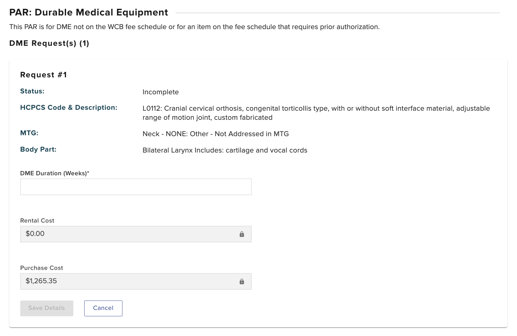 DME duration field
