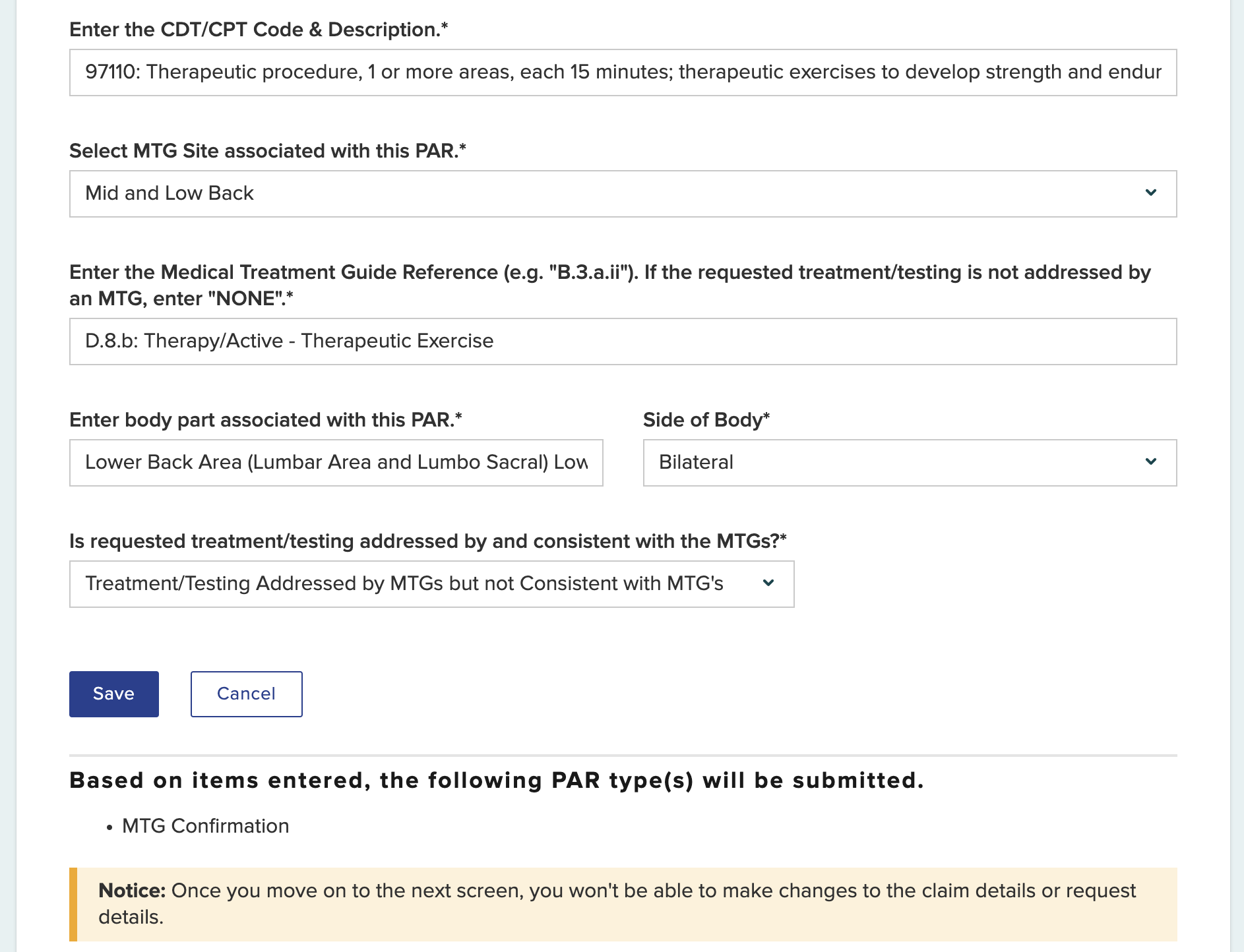 Second Request Details