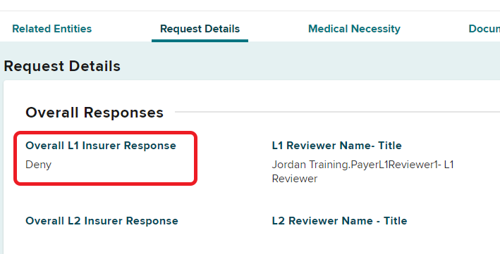 Level 1 response details